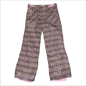 Cherokee Pink Plaid Snow Ski Snowboard Pants